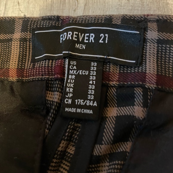 MENS forever 21 Dress pants checkered brown - Picture 2 of 5